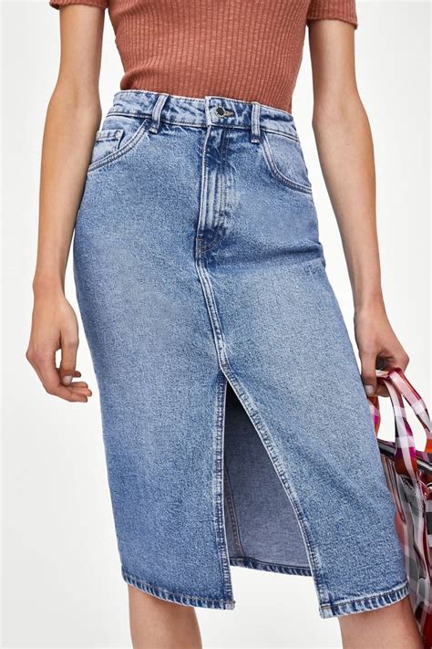 amazon long jean skirts|zara jean skirt.